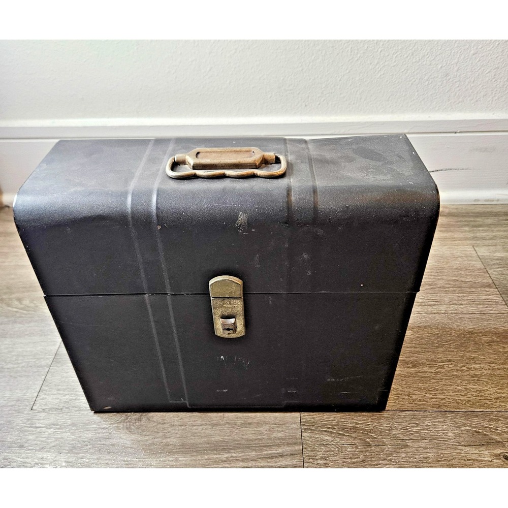 Vintage HAMILTON METAL Products Co Tool Box Black Storage